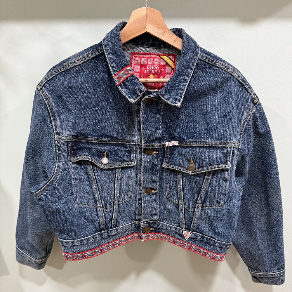 VTG Guess America Women's Cropped Jean Jacket M - Georges Marciano, Western